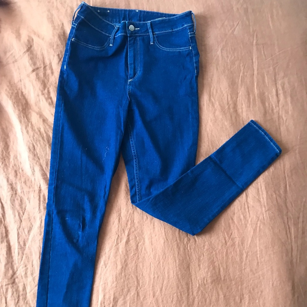 Medium Dark Wash High Waisted Skinny Jeans